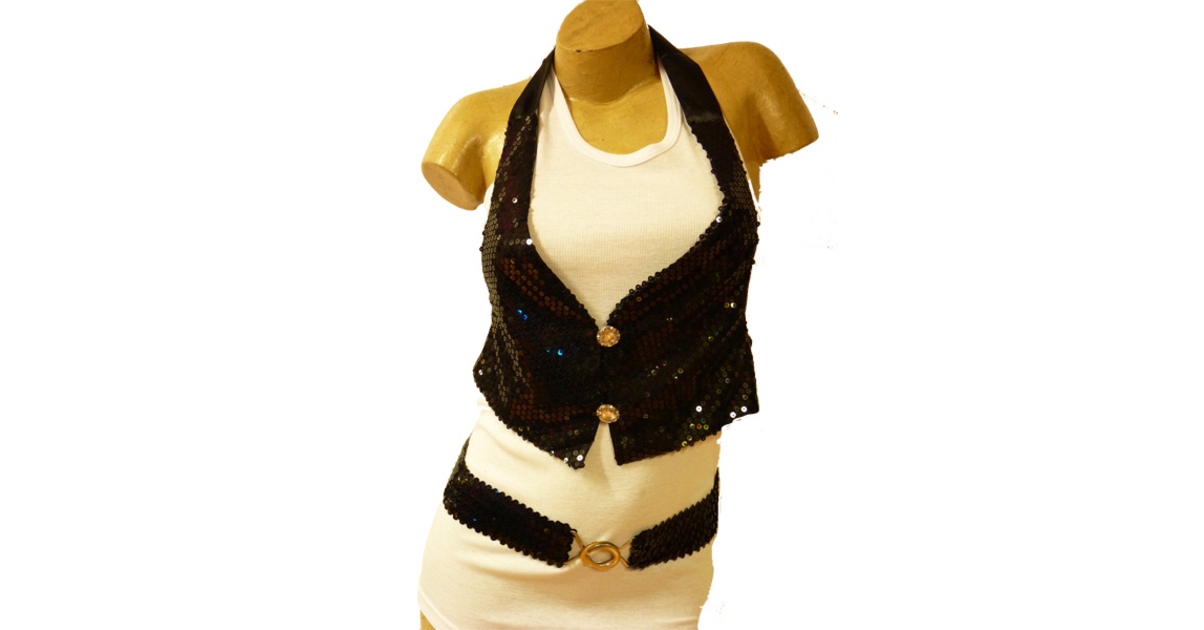gilet sans manches sequins argent disco adulte